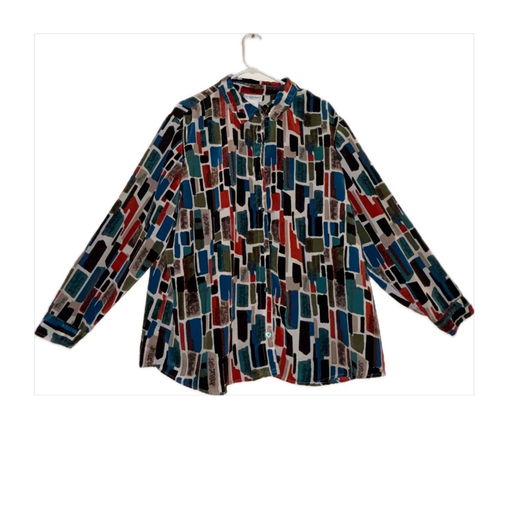 Colorful Geometric Button-Up Shirt